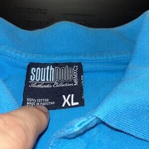 SouthPole Polo Shirt Men's Size‎ XL Aqua Cotton Knit Short Sleeve